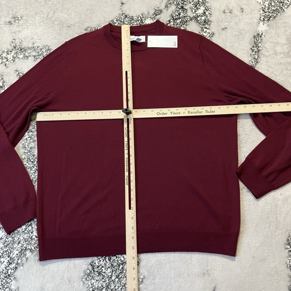 Nordstrom Rack Sweater Mens Size XL Burgundy Merino Wool Long Sleeve - Picture 2 of 8